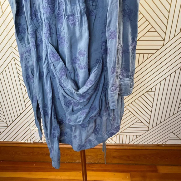 Anthropologie Hei Hei Melita Utility Jacket Cardigan Embroidered Blue Size Small - Picture 7 of 12